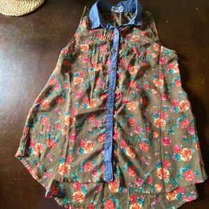 Dream Out Loud Sheer Floral Lace Vest 2010s Era [size small]